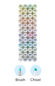 <span class=keywords><strong>Ohuhu</strong></span> Honolulu 48 Nuevos colores pastel-Blossoming Alcohol Dual Tips Marcadores de arte, cepillo y cincel - Product Image 2