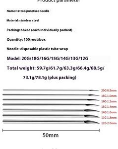 100 Stks/doos Chirurgisch Staal Wegwerp Gesteriliseerde Piercing Naald Gesteriliseerd 14G/16G/<span class=keywords><strong>18G</strong></span>/20G/22G Tattoo Naalden - Product Image 3