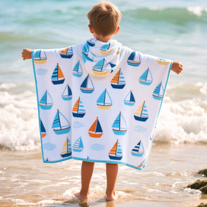 Albornoz Infantil Personalizado de Microfibra con Capucha y Estampado de Dibujos Animados, Toalla de <span class=keywords><strong>Baño</strong></span> Tipo <span class=keywords><strong>Capa</strong></span> para <span class=keywords><strong>Playa</strong></span> de Verano - Product Image 2