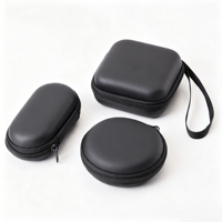 Étui rigide personnalisé en EVA, petit format, rond, pour pièces de monnaie, pochette de voyage, câble USB, écouteurs, sac de rangement avec poignée