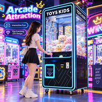 Machine à attraper les peluches à griffes noires moderne, à monnayeur, idéale pour les parcs d'attractions intérieurs et les applications en arènes VR