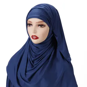 Wholesale Turkish Fashion Headscarf Polyester Cotton Shawl Head Cover Muslim Sports Women Instant Hijab Long Scarf