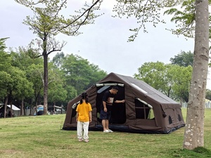 Grande <span class=keywords><strong>tente</strong></span> <span class=keywords><strong>de</strong></span> camping <span class=keywords><strong>gonflable</strong></span> quatre saisons en <span class=keywords><strong>toile</strong></span> Oxford <span class=keywords><strong>de</strong></span> coton T/C, double couche, pour 5 à <span class=keywords><strong>8</strong></span> <span class=keywords><strong>personnes</strong></span>, installation facile, imperméable - Product Image 3
