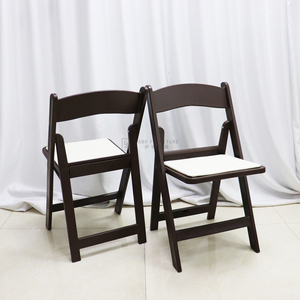 Wholesale Outdoor Garden <strong>Chairs</strong> Brown <strong>White</strong> Resin Wedding Wimbledon French Japanese <strong>Folding</strong> <strong>Chairs</strong> For Events Party - Product Image 3