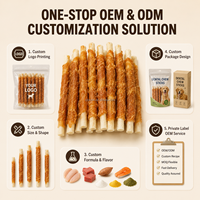Friandises pour chiens : Bâtonnets à mâcher dentaires enveloppés de viande de poitrine de poulet, naturels, riches en fibres, séchés à basse température, riches en protéines, fournis directement par l'usine