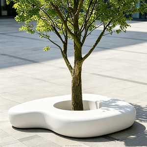 B048 Banc d'attente pour patio, cour, jardin, parc, bassin, espace public, <span class=keywords><strong>aménagement</strong></span> paysager, place commerciale, avec emplacement pour arbre - Product Image 1