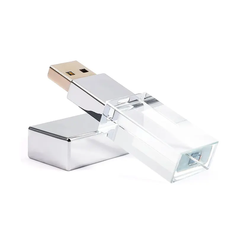 Gitra Crystal USB Stick Rectángulo transparente Genuino USB Flash Drive USB 3,0 Regalo DE BODA Pendrive Silver Memory Stick