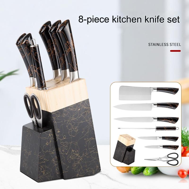 8-piece seahorse hollow handle knife set