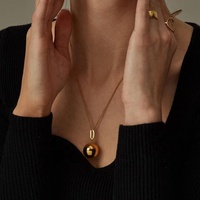 Cadeau pour la fête des mères, collier simple avec pendentif boule, plaqué argent et or rose, collier avec pendentif Bola de grossesse sonore