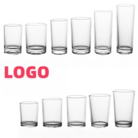 LOGO personnalisé 110ml 155ml 160ml 210ml 230ml 300ml Verre à liqueur Tequila Whisky Vin Thé Tasse en verre