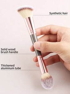 Précision Durable Double extrémité <span class=keywords><strong>pinceau</strong></span> de maquillage poudre brosse fond de teint mélangeur correcteur Blush brosses manche en plastique pour le visage - Product Image 5