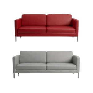 Modern Office <b>Sofa</b> Synthetic Leather Metal Leg Waiting Lounge 2 Seater Couch Reception Seating For Office <b>Hotel</b> Use - Product Image 4