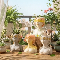 Moule en silicone pour pot de fleurs « Dame Masquée », idéal pour le bricolage, la cimentation, le plâtre, les coupelles de rangement, les ornements, les porte-bougies d'aromathérapie, et la création de objets en résine époxy