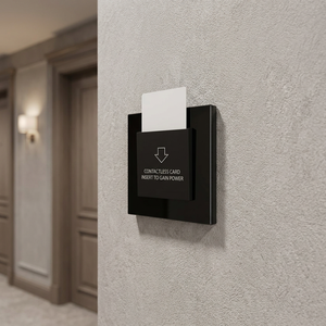 FOX Domotics FD-HKCP-GP-01 Hotel RFID Key <b>Card</b> Energy Saving Switch Panel Glass Border Hi Frequency 13.56 MHz Smart Power Saver - Product Image 1
