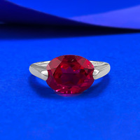 Cincin Perak Sterling 925 Oval 9*11mm dengan Zirkon Tunggal Tiga Warna