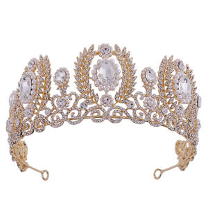 Accessori per Capelli in Stile Persiano <span class=keywords><strong>Arabo</strong></span>, Corona Barocca con Strass Colorati, <span class=keywords><strong>Copricapo</strong></span> da Sposa con Strass Bianchi - Product Image 1