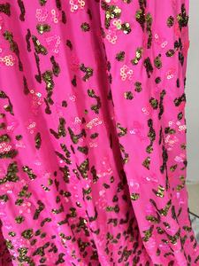 OUDINA 新款精品刺绣亮片粉色加大码 3XL 毕业典礼礼服派对长款婚纱晚礼服 - Product Image 6