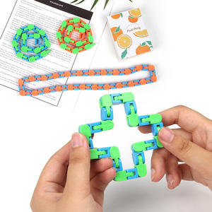 Juguetes Sensoriales <span class=keywords><strong>de</strong></span> Plástico para Autismo, Juguetes Antiestrés <span class=keywords><strong>de</strong></span> Serpiente con Clic, Fidgets Wacky Tracks, Juguetes Fidget para Niños, Regalos - Product Image 1