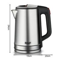 Bouilloire électrique RAF Factory pas chère en acier inoxydable 2,3 L, chauffe-eau électrique
