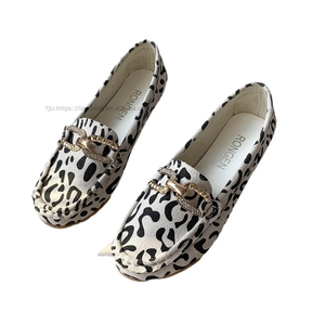 Chaussures plates décontractées à semelle souple avec strass pour femme, style mule, nouvelle collection printemps, grandes tailles, imprimé léopard - Product Image 5