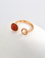 Cincin Wanita Batu Permata Perak Sterling 925 Berlapis Emas Cincin Batu Merah Terbuka Lasurite untuk Pernikahan Cincin Perak Murni untuk Wanita Tahan Air