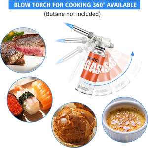 Outil <span class=keywords><strong>de</strong></span> grillage <span class=keywords><strong>professionnel</strong></span> Torche au butane <span class=keywords><strong>Cuisine</strong></span> Flamme réglable Torche culinaire Chef Torche <span class=keywords><strong>de</strong></span> cuisson Briquet - Product Image 4