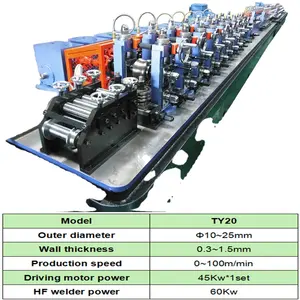 TY20 High Precision Automatic Galvanized Steel Pipe Production Line / Welded Tube Making Machinery