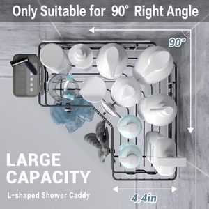 Bathroom Iron Wall Mounted Double Tier Eco-Friendly Modern Organizer <b>Shelf</b> Set with Multi-Purpose Storage - Product Image 2