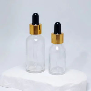 <b>Empty</b> 15ml 30ml 50ml Round Glass Hair Oil <b>Bottle</b> Dropper Packaging with Screen Printing for Cosmetics - Product Image 4