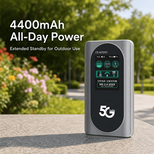 <span class=keywords><strong>Routeur</strong></span> MiFi <span class=keywords><strong>portable</strong></span> 5G M2D MTK MT6877 WiFi6 double bande débloqué, point d'accès 5G avec emplacement pour carte SIM, écran couleur LCD 4400mAh - Product Image 5