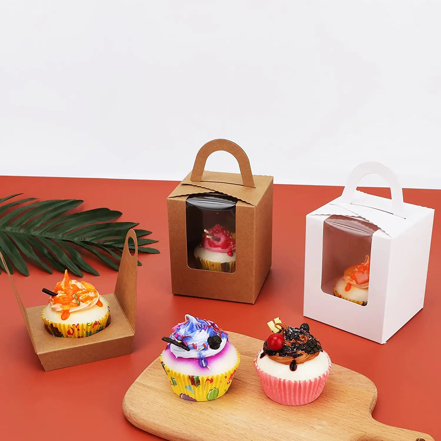 Небольшие подарки для гостей вечеринки пекарни Конфеты Кекс Коробки шт торт кекс коробки и упаковки с окном