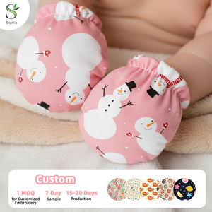 Vente directe d'usine Gants pour bébé en fibre de bambou Mitaines pour bébé Protection des mains Mitaines pour nourrissons pour une utilisation en extérieur - Product Image 1