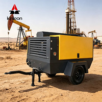 Compresseur d'air à vis diesel 375 CFM 11 m/min avec moteur Cummins, refroidissement par air, moteur et pompe portables, lubrifié, industriel