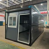 Casas Contenedor Plegables Prefabricadas de Entrega Rápida Directa de Fábrica, Dormitorio Temporal con Techo de Acero, Módulo Móvil para Camping