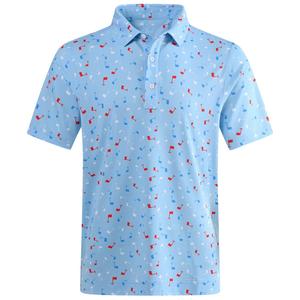 เสื้อโปโลแบบเข้ารูปผ้าไนลอนสแปนเด็กซ์สำหรับผู้ชายพิมพ์ลายซับลิเมชันเป็นมิตรกับสิ่งแวดล้อมโลโก้ตามสั่ง - Product Image 5