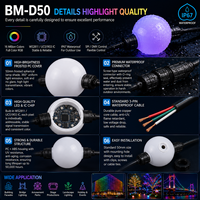 Lumière LED sphérique programmable RVB à pixels, modèle WS2811 SPI DMX adressable, IP67, pour éclairage décoratif extérieur – Meilleures ventes