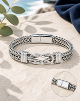 Nueva Pulsera Magnética Unisex de Acero Inoxidable con Doble Hilera de Eslabones Positivos y Negativos, Diseño de Quilla, con Microincrustaciones, Tendencia 2025