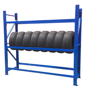 Support de rangement pour pneus en acier bleu, 2 niveaux, réglable, avec cadre principal robuste thermolaqué - Product Image 2