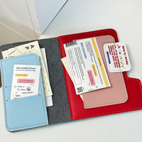 Porte-passeport en cuir PU bicolore avec emplacements pour cartes, organiseur de passeport portable, étui de voyage pour passeport