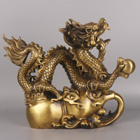 Pur cuivre Fulu Longsheng Xiaolong meubles bureau cuivre Dragon décoration wulou groupe Dragon statue