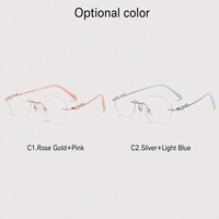 Nouvelles montures optiques sans monture pour femmes, lunettes de luxe avec branches décoratives, lunettes de vue tendance Zg510bw