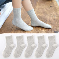 Chaussettes pour enfants, garçons et filles, chaussettes de sport mi-mollet pour étudiants, respirantes, absorbant la transpiration, en polyester