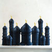 Décoration de mosquée pliable DIY la plus vendue avec forme de lune et d'étoile, certifiée ISO, fournitures de fête islamique pour usage intérieur