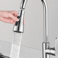 Tête de robinet de cuisine universelle extractible - Remplacement de buse de pulvérisation à 3 fonctions, compatible avec la plupart des robinets