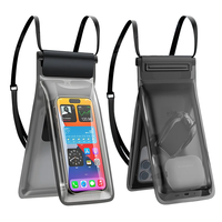 IPX8 fermeture éclair joint étanche Double espace universel double stockage téléphone sac grande capacité étanche Mobile téléphone portable pochette étui