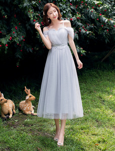 Ospiti sposa bellissimi abiti <span class=keywords><strong>da</strong></span> <span class=keywords><strong>damigella</strong></span> corta con tracolla - Product Image 4