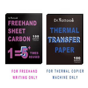 Plantilla de tatuaje de papel de transferencia de escritura a mano alzada de nueva tecnología 5 veces reutilizada línea delgada 20 uds/100 Uds accesorios de maquillaje permanente - Product Image 6