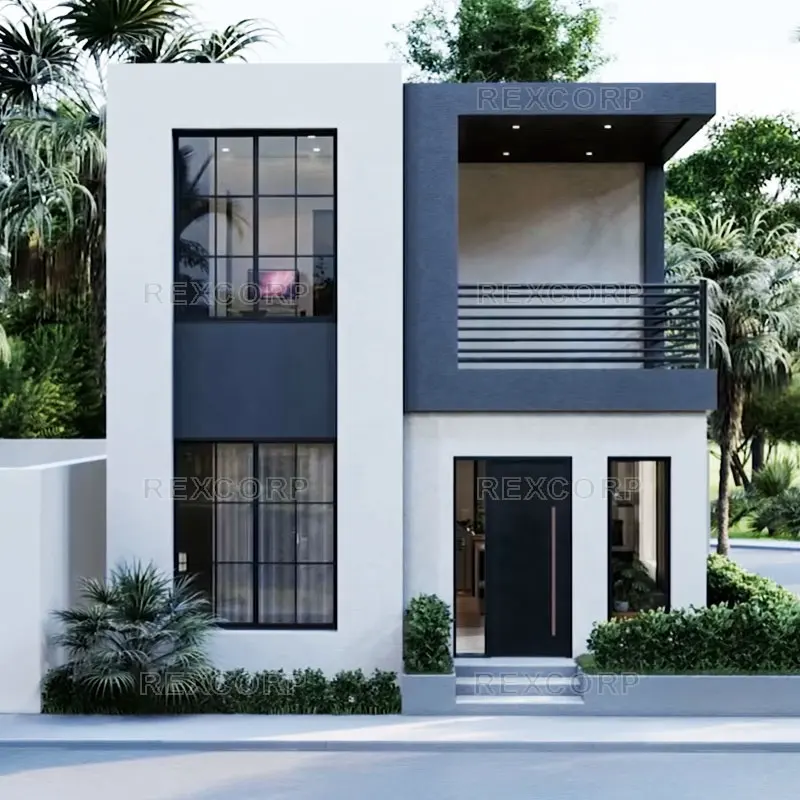 80mq casa modulare flessibile a 2 piani 3 letti 3 bagni prefabbricata moderna residenza Duplex a porto Rico
