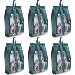 Grands sacs de rangement pour chaussures pliables en PVC imperméable multicolores pour le salon, organisateur de chaussures portable, fermeture éclair robuste - Product Image 1