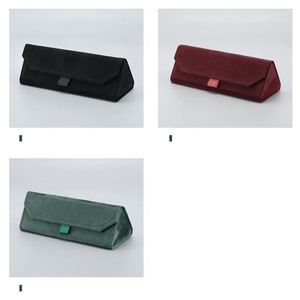 Boîte à lunettes pliable triangulaire en velours élégante, très vendue, étui rigide pour lunettes de soleil - Product Image 4